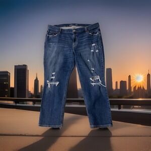 Old Navy Jeans Boyfriend  Ripped Distressed Cotton Blend Women's Sz 18